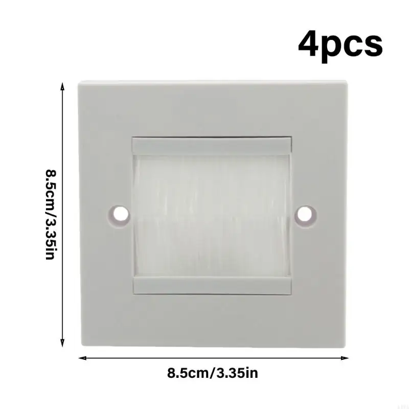 448A 4PCS Cáp Vượt Tường Outlet Cáp bao gồm Tấm tường Bàn chải Flush