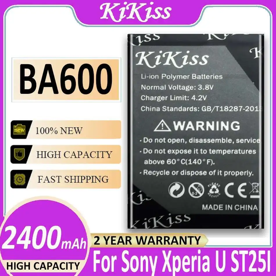 

Mobile Phone Battery BA600 2400Mah For Sony Xperia U ST25I St25a St25 Kumquat