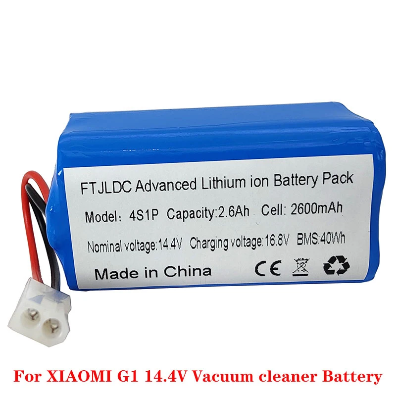 Bateria li-ion ftjldc 14.8v 2.6-3.5ah para xiaomi g1 mi robô aspirador de pó-mop essencial mjstg1 18650 bateria