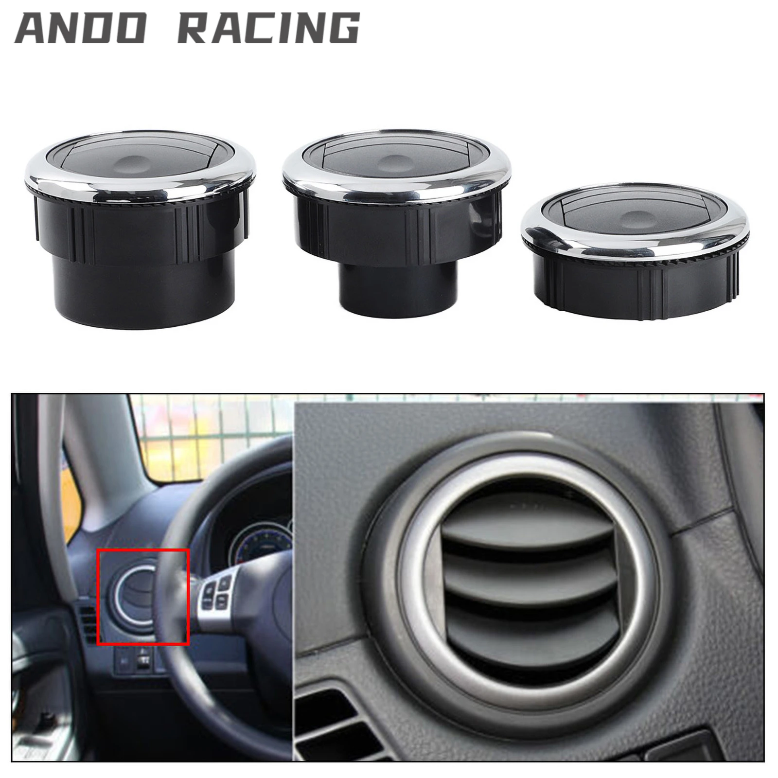 Universal 80MM Car Dashboard Knob type Rotation Air Conditioning Outlet Vent Deflector for Camper Car Caravan Truck Accessories