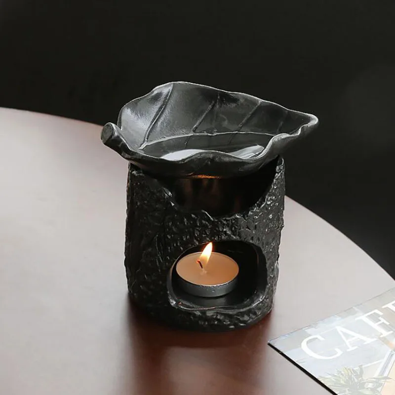Nordic Style Porcelain Leaf Bowl Essential Oil Furnace Aromatherapy Burner Bedroom Fragrance  Censer Home Decor