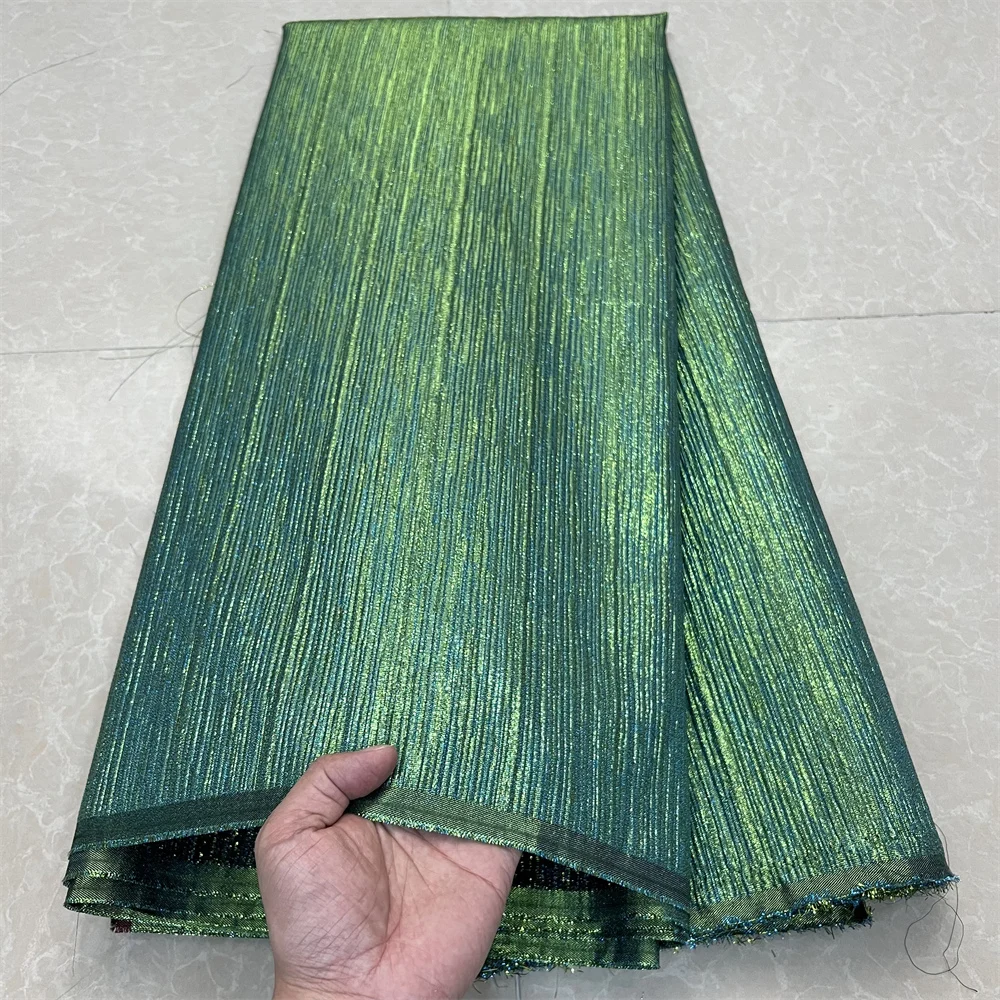 2025 جودة عالية الأفريقي النيجيري تول أقمشة الدانتيل ، الأورجانزا التطريز جبر ثوب حفلة فستان بروكيد الجاكار 5 ياردة YXZ171