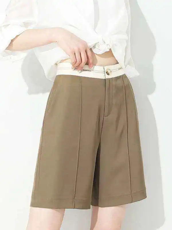 

Летние тонкие широкие брюки-кюлоты свободного кроя с низкой посадкой из ПВХ для женщин среднего возраста