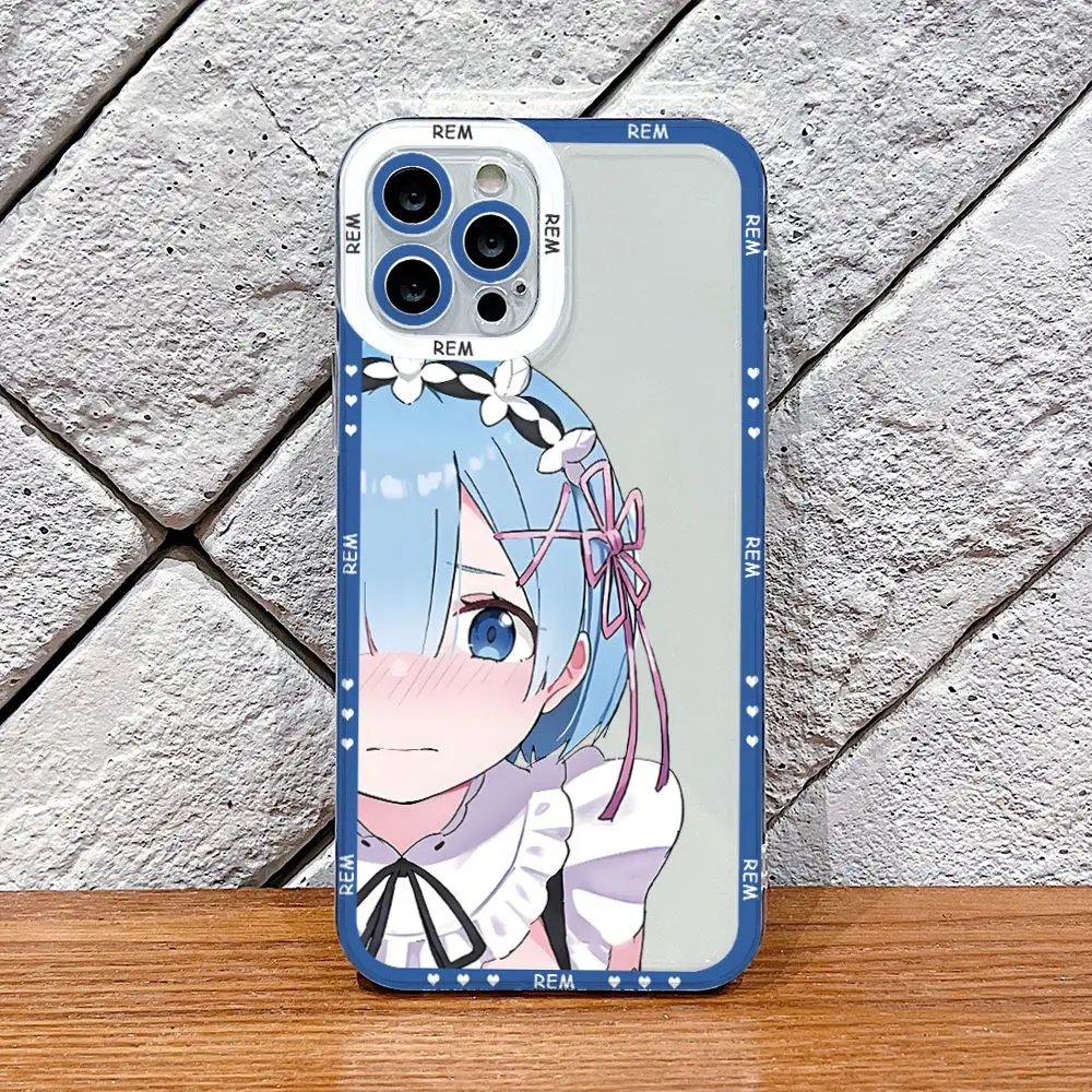 Re Life Rem Phone Case for iPhone 16 15 14 Plus 13 12 Mini 11 Pro Max X Xs XR 7 8 Border Print Transparent Soft Cover