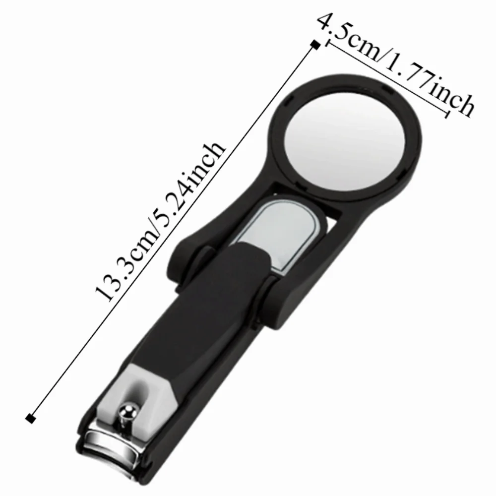 Creative Nail Clipper with Magnifying Glass Multifunctional Sharp and Durable Anti-splash Nail Clipper Portable Compact Size