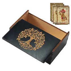 Tarot Card Case Vintage Wooden Trinket Box  Jewelry Box Small Wood Vintage Multi-functional Box For Tarot Card accessory
