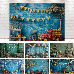 Newborn Baby Shower Photography Background Pink Foral Boys Girls Birthday Party Backdrop Cake Smash Banner Decoration Supplies