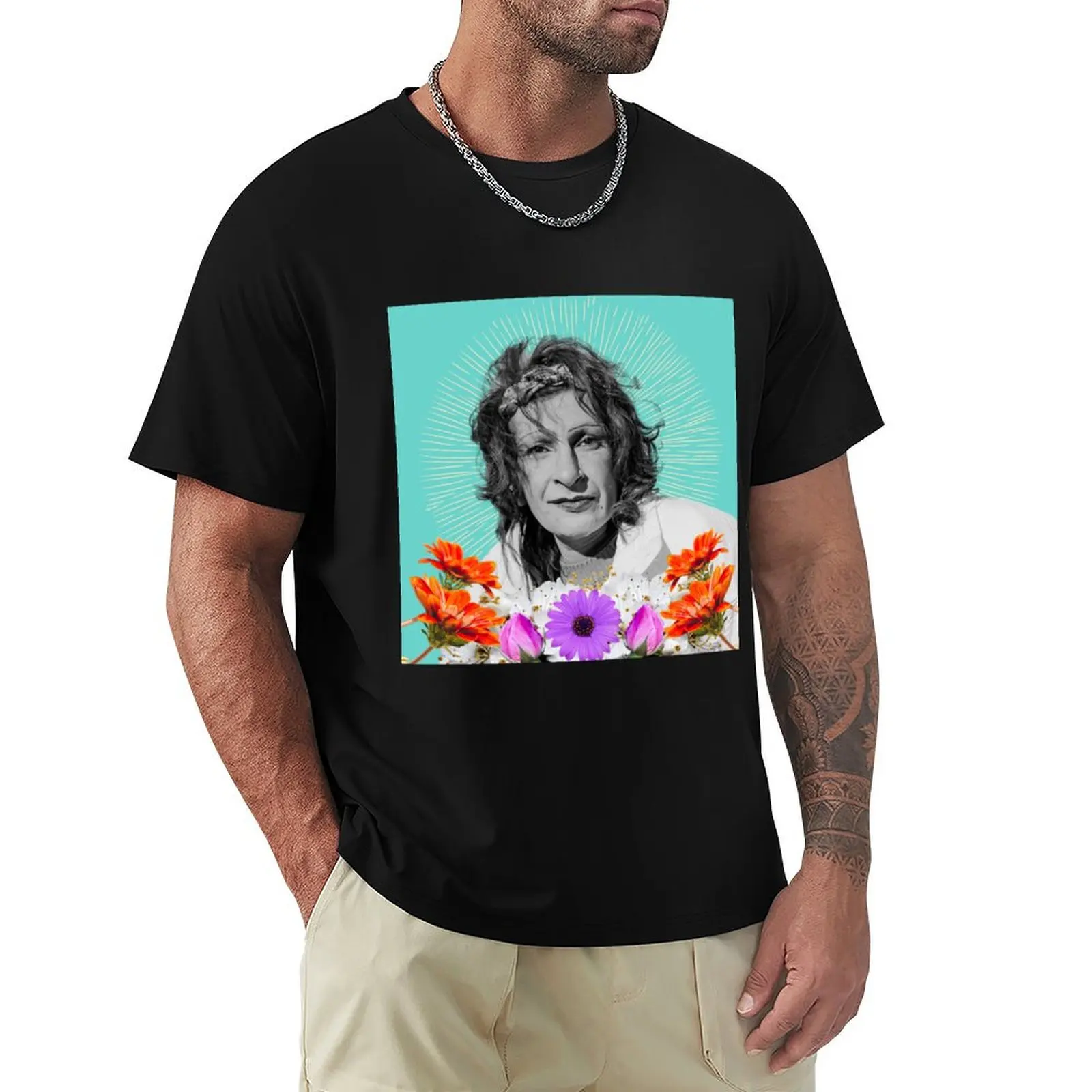 

Sylvia Rivera T-Shirt Retro Style Print Casual Top