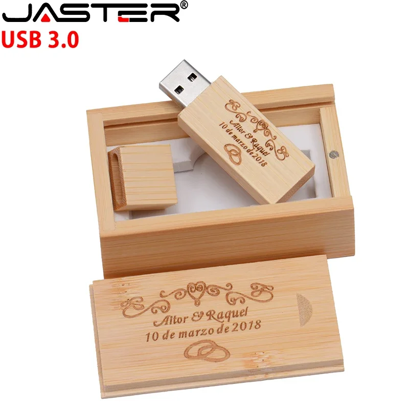 JASTER Wooden USB 3.0 Flash Drive 128GB High Speed Memory Stick 64GB Real Capacity Pendrive 32GB Free Custom Logo U Disk 16GB