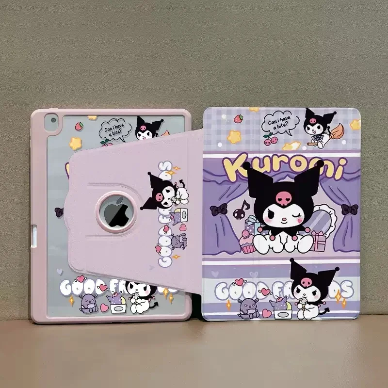 

Kuromi Ipad Case for 2025 11th A16 10th Generation 10.9in Case Cartoon Anime Acrylic Case 20 10.2in Air6 7 Pro 11in Tablet Cover