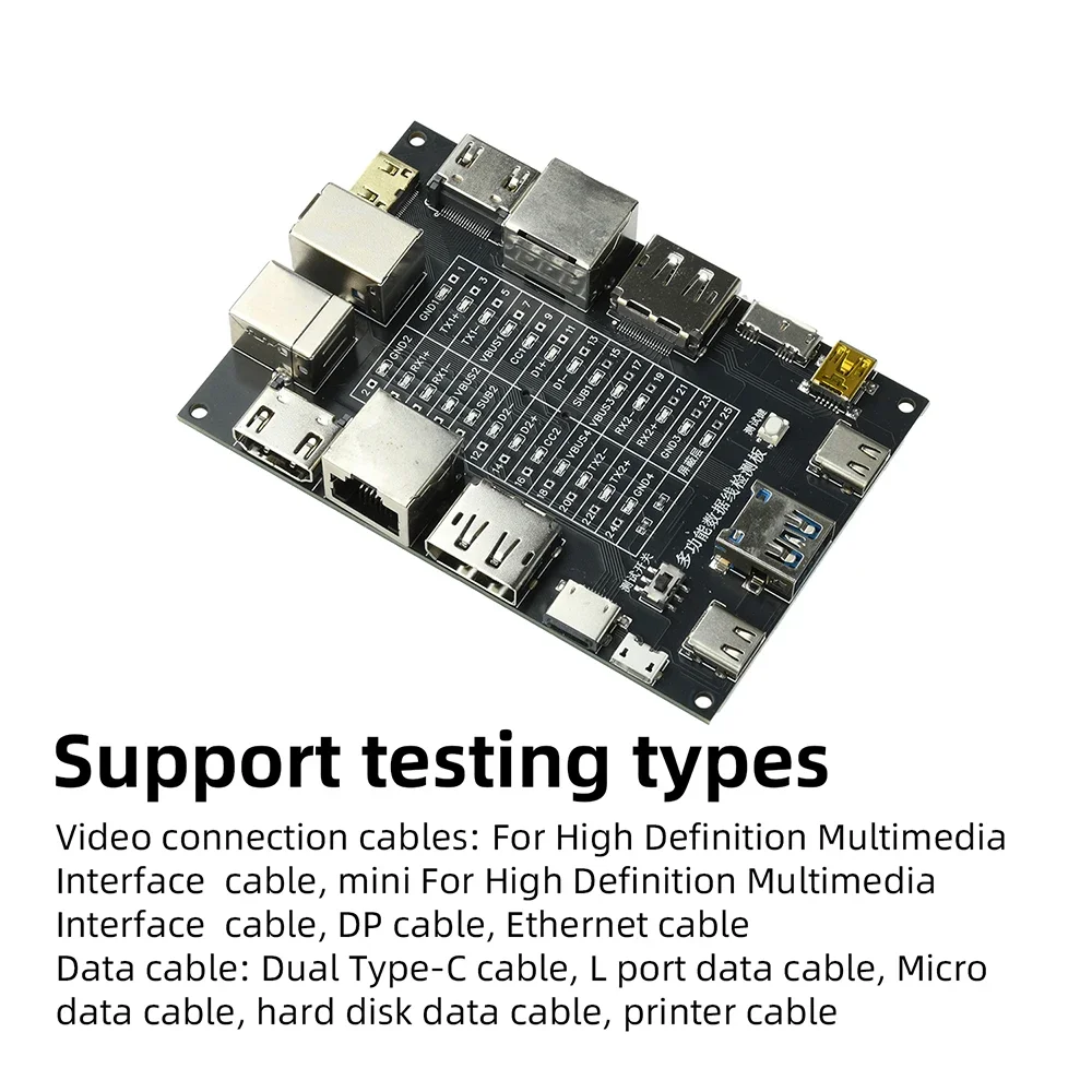 Tragbarer Kabel-Durchgangsprüfer unterstützt HDMI, Mini-HDMI, DP, USB Typ-C, LAN, Drucker, Festplatten-Leitungsprüfer. – Detail 11