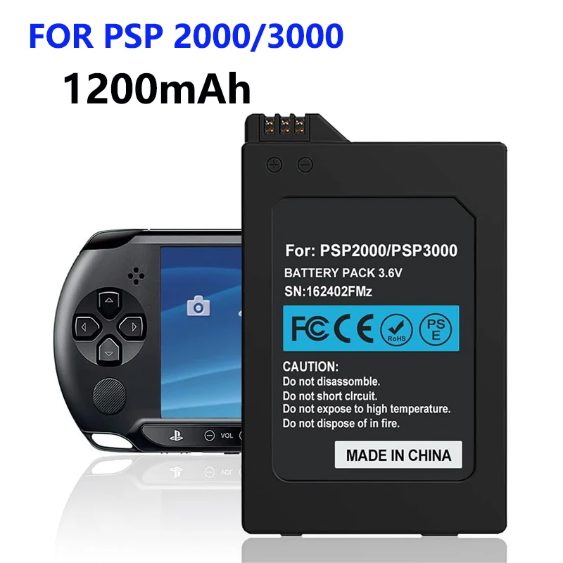 

Аккумулятор 1200 мАч для Sony PSP 2000/3000, 1200 мАч (новое обновление 2025 года), замена для консоли PSP 2000/3000 PSP-S110