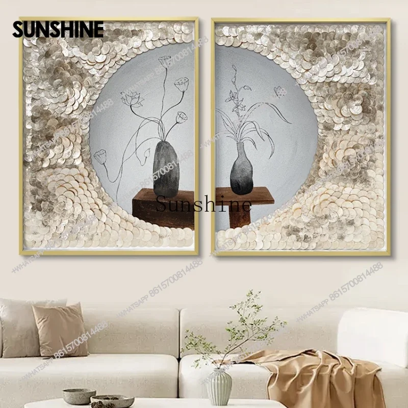 Advanced Art Hand Painted Oil Painting Guest Dining Room Bedroom Still Life Shell Decorative Painting