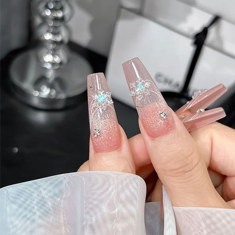 50 قطعة الشتاء ندفة الثلج الديكور بريق الراتنج الجليد الثلوج مسمار السحر الأبيض واضح ندفة الثلج عيد الميلاد مسمار مانيكير الملحقات #5