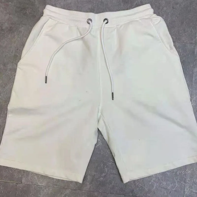 40KG-100KG Summer New 100% Cotton Soft Men’s Drawstring Waist Black White Yellow Pink Casual Shorts 4XL 5XL