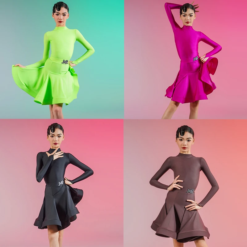 

4 Colors National Standard Latin Dance Costume Girls Latin Dance Competition Dress Children'S Ballroom Dance Clothes XS9387