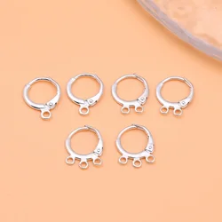 1pair 925 sterling silver handmade diy earring accessories French ear hooks open ear buckles making semi-finished materials