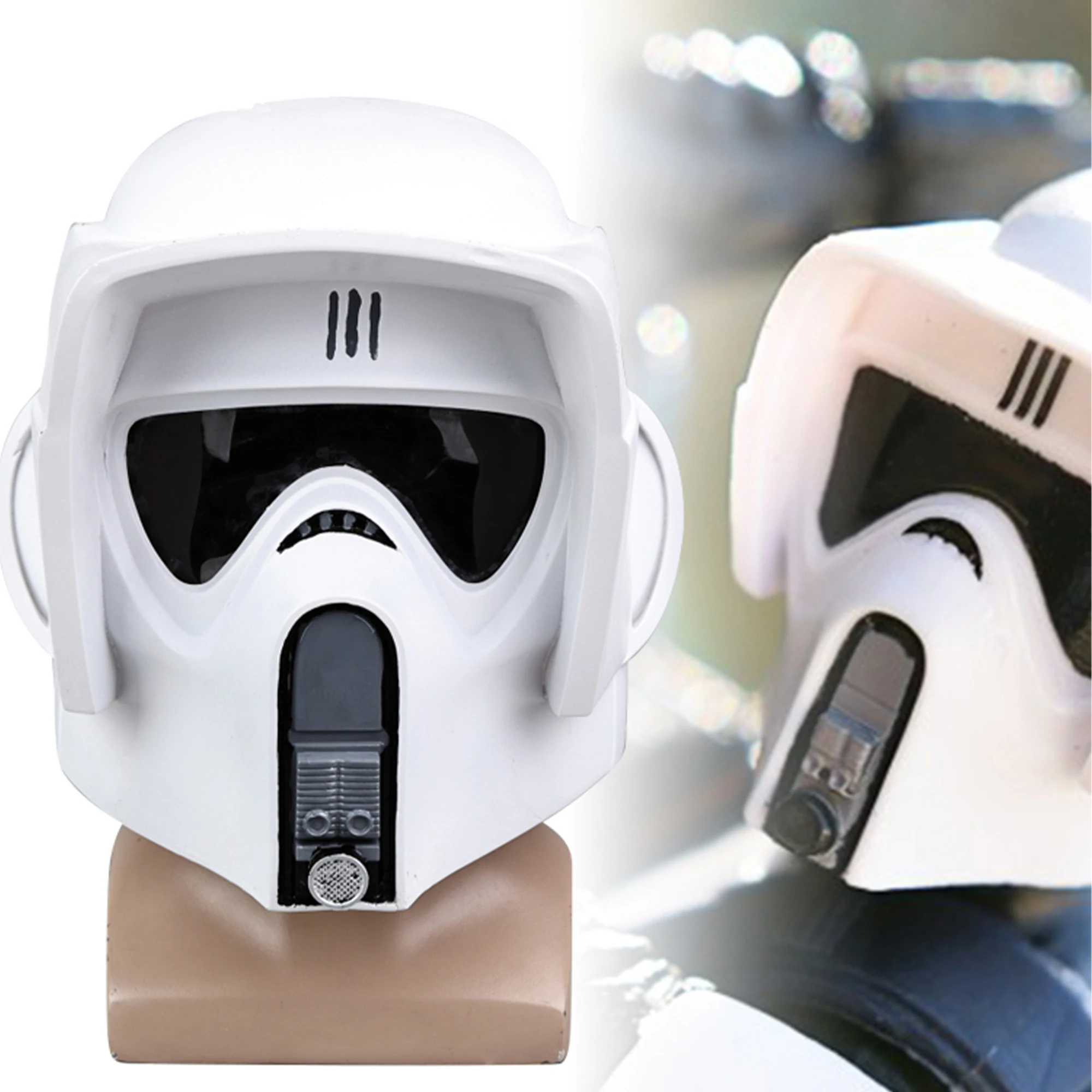 Premium PVC EP6 Scout Style Full Head Wearable Helmet Mask Solid Hard Shell Realistic Movie Replica Role Playing Headgear Halloween Christmas Holiday Party Costume Display Gift Toy For Adult Hobby Collectors view 4