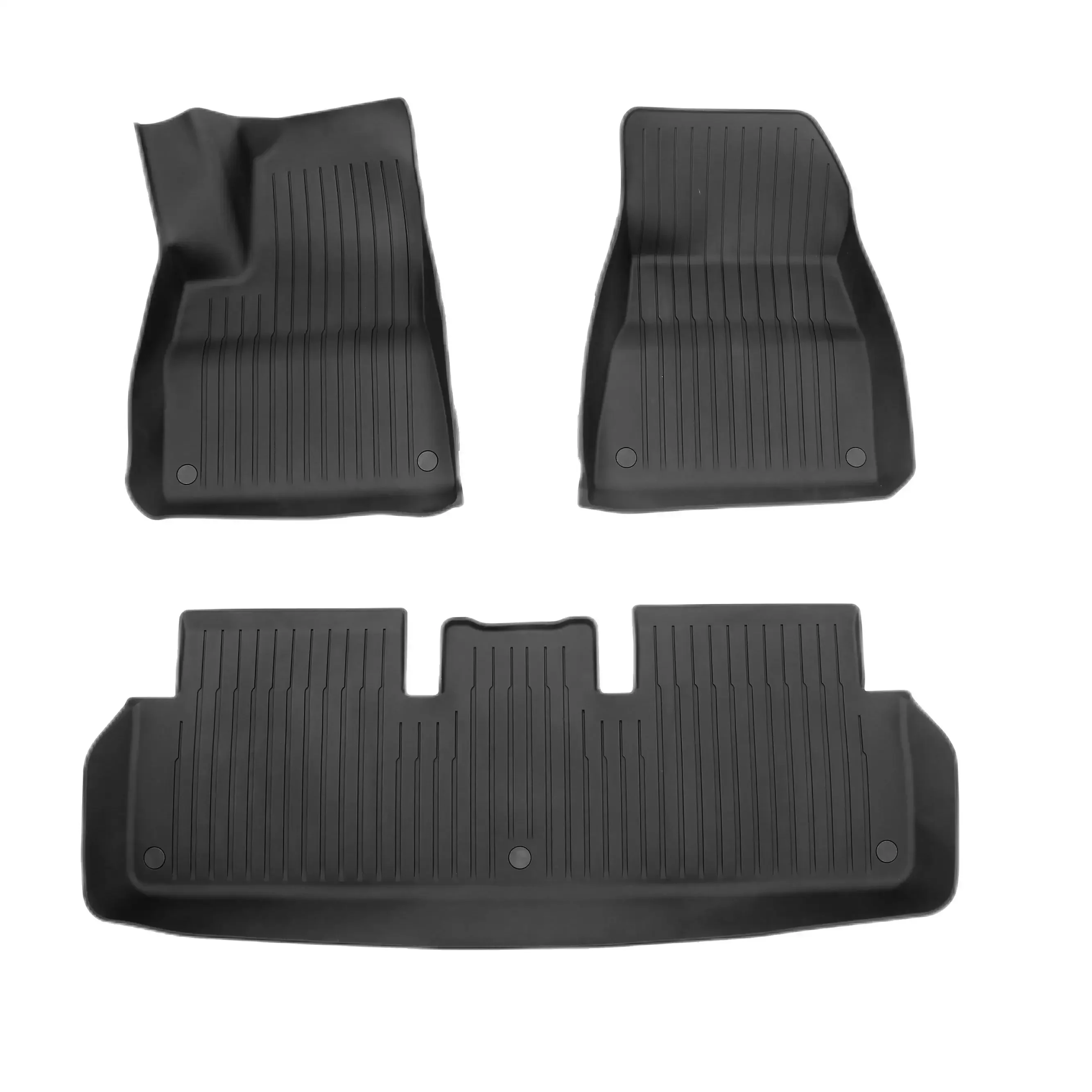 

6PCS Full Sets TPE Material Floor Mats All Weather 1st&2nd Seater Floor Mat And Front & Rear Trunk Mat