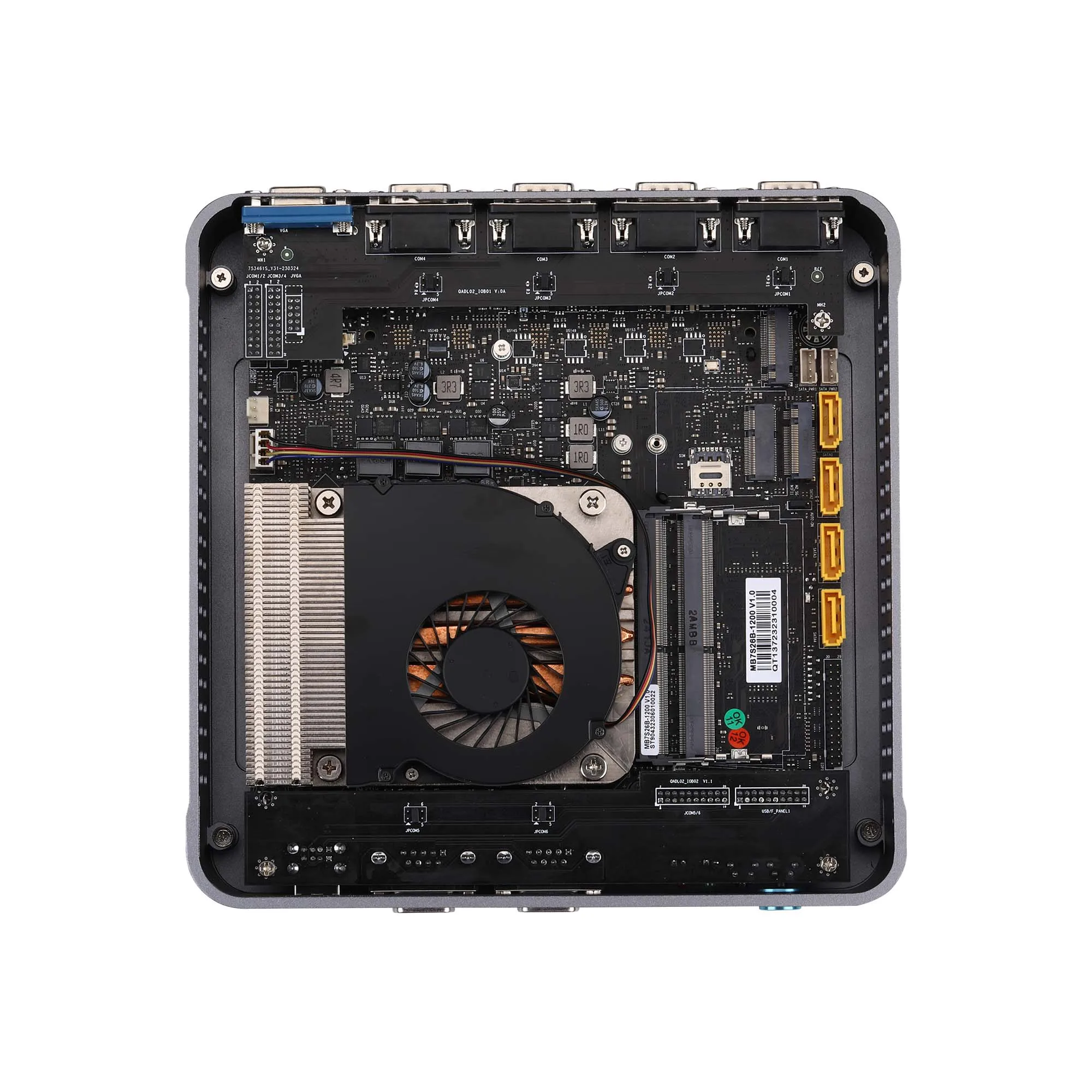 Qotom-6 RS232 كمبيوتر صناعي ، يدعم 64G RAM MAX ، 12-Gen Alder Lake-S ، معالج LGA1700 ، شحن مجاني