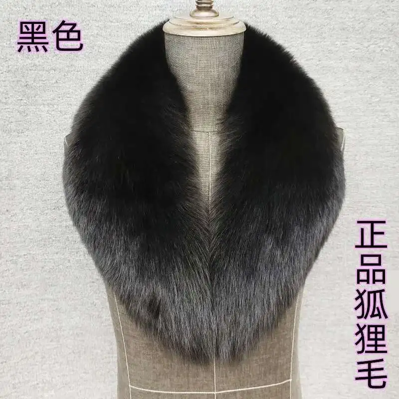 Natural Fox Fur Scarf for Coat Jacket 100% Real Fur Collar Winter Women Large Size Neck Warmer Fur Shawls Warps Furry Collar