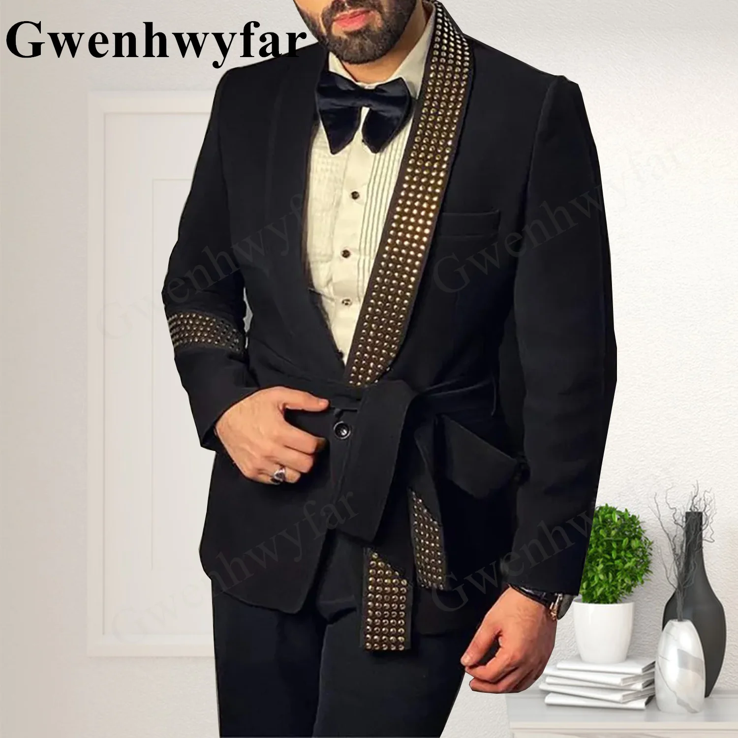

Gwenhwyfar Men Skinny 2 Pieces Set Formal Slim Fit Tuxedo Prom Suit / Male Groom Wedding Blazers High Quality Dress Jacket Coat