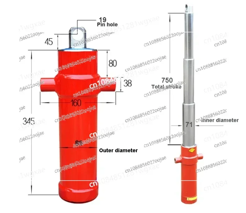 3TG-E71 * 750 Unidirectional Multi Section Sleeve Hydraulic Tool for Agricultural Vehicle Telescopic Roof Accessories