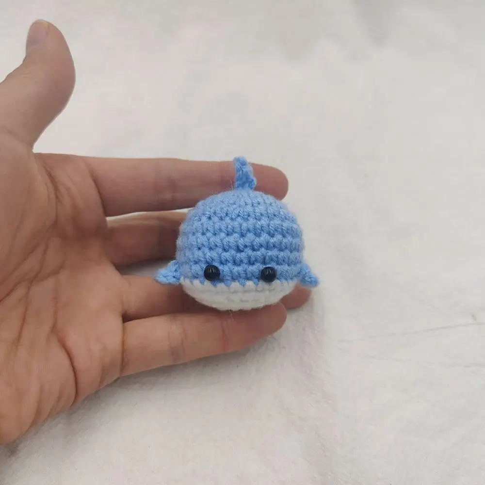 Bag Accessories Wool Making Little Whale Keychain Bag Pendant Cartoon Crocheted Keychain Weaved Cute Knitting Keyrings Couple