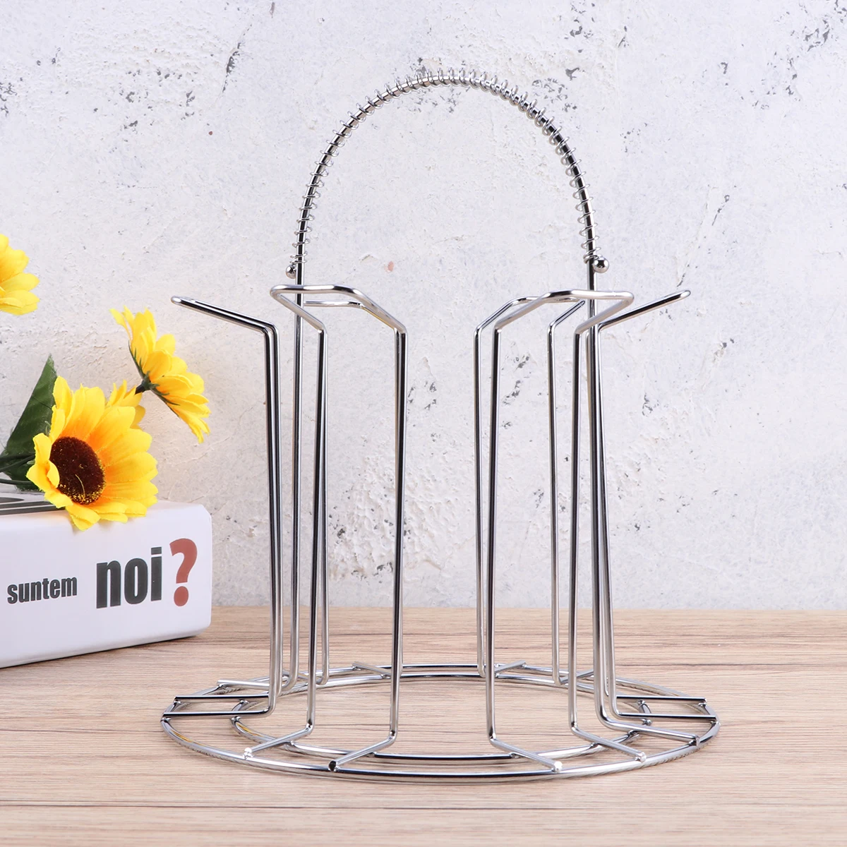 

2Pcs Stainless Steel Water Cup Holder Portable Upside Down Drain Storage Rack for Glass Wine Cup Kitchen Office Bar