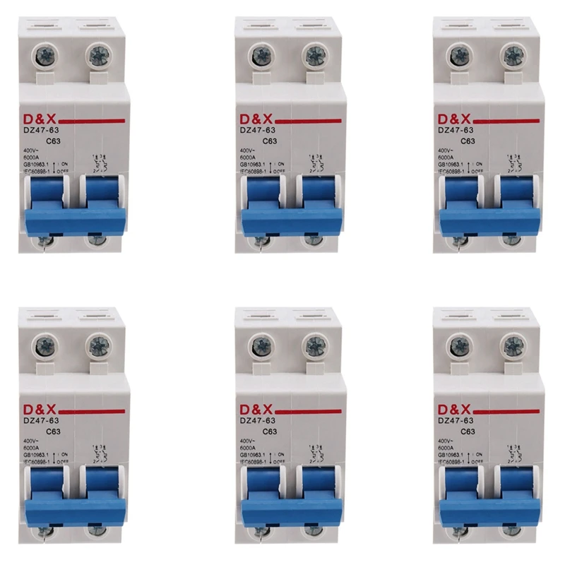 

6X 2P 63A DC400V MCB Solar Energy Photovoltaic (PV) Solar DC Circuit Breaker