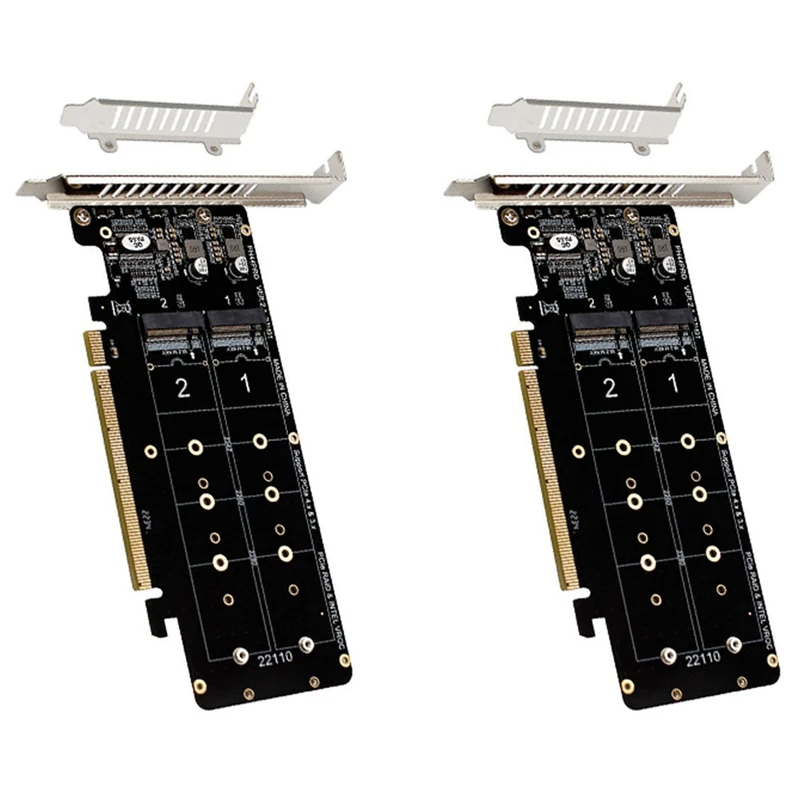 2X Double-Sided 4-Disk NVME RAID Card Pciex16 To M.2 M-Key Nvmex4ssd 2U Server RAID Array Expansion Adapter Split Card