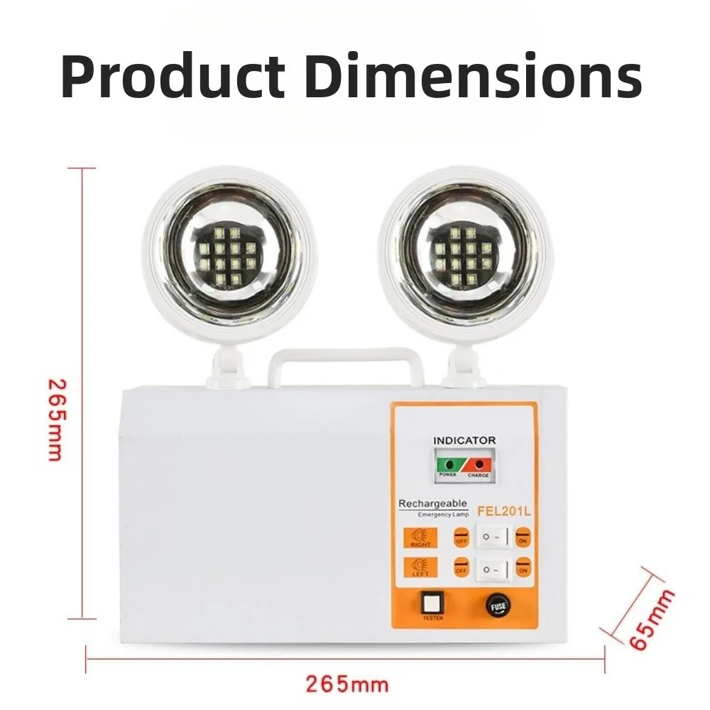 Double Head Emergency Light Wall-Mounted Safety Lighting LED Emergency Light 3W Power Automatic Lighting Fire Emergency Light