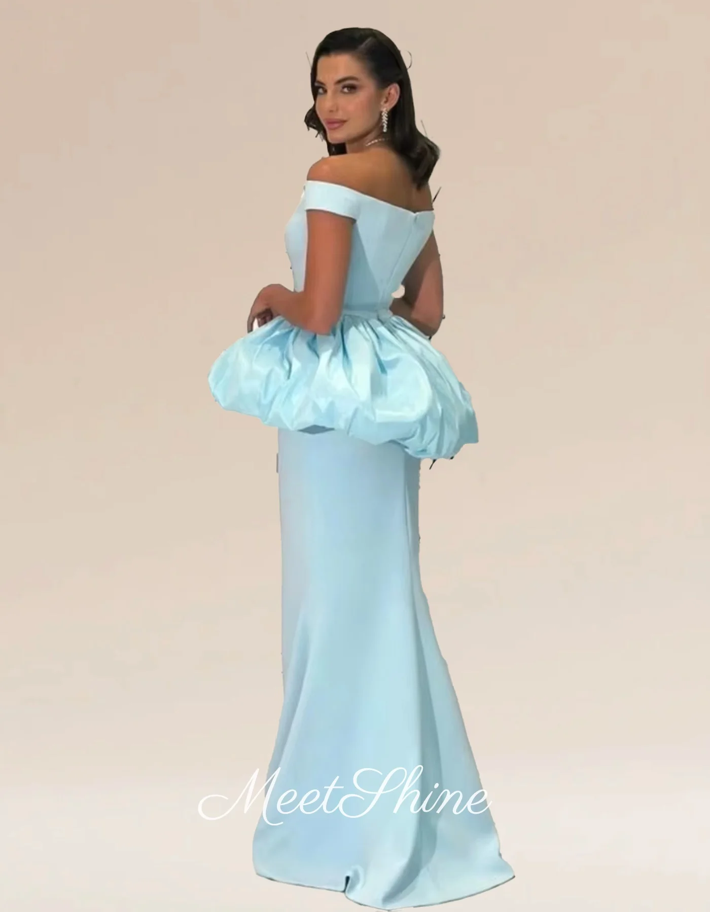 Off-shoulder galajurk Elegante galajurk voor dames Saudi-Arabië avondjurk Vloerlengte Aangepaste formele feestjurk