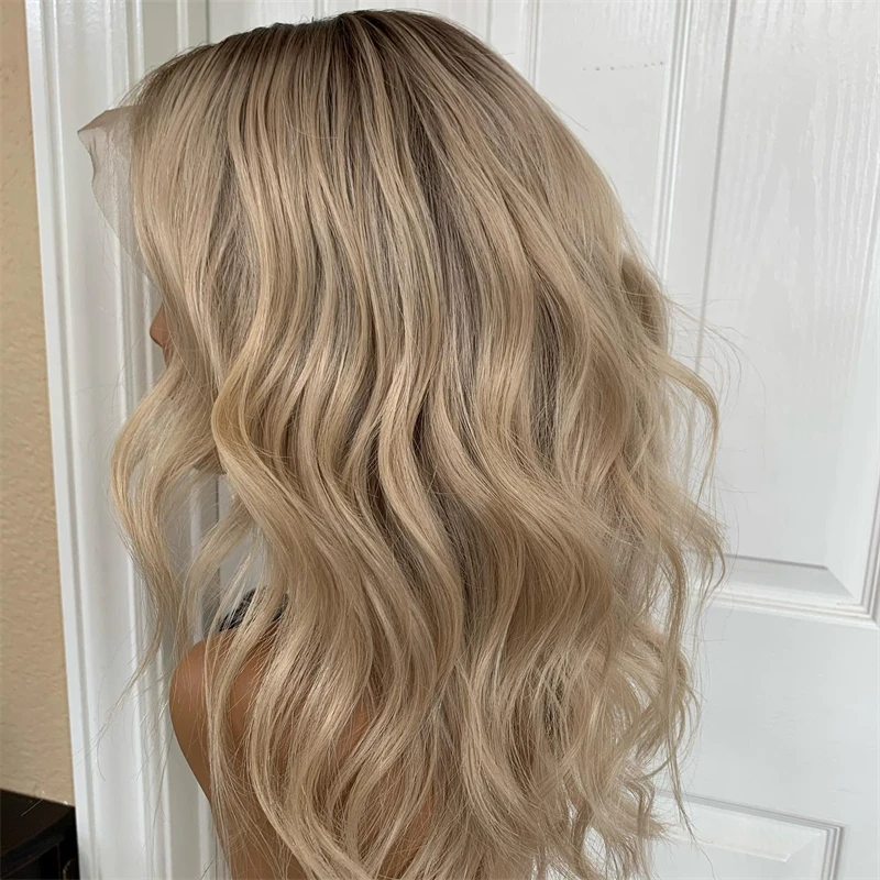 شعر مستعار طبيعي شقراء أومبير شقراء الاصطناعية HD الدانتيل شعر مستعار أمامي فوتورا لينة الألياف الباروكات الصيف الوزن شعر مستعار بارد شعر مستعار الساحرة 14 بوصة