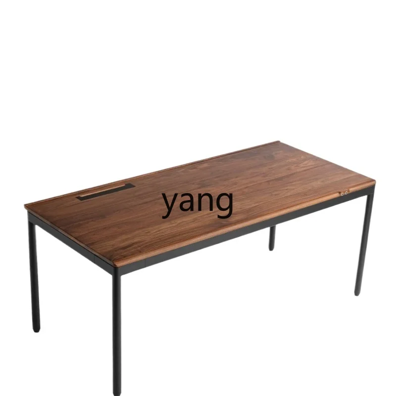 lmm1 four legs electric lifting table black walnut solid wood computer office home workbench