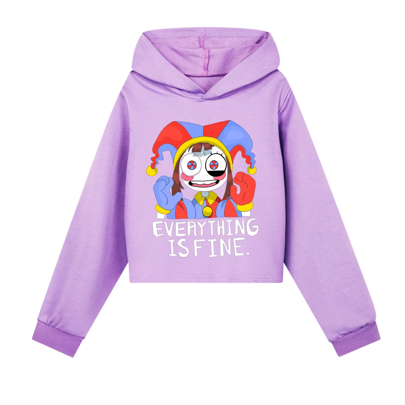 The Amazing Digital Circus merch Cropped Hoodies Girls Hoodie Set Children Clothing  Hoody Kids Long sleeve Casual Tops 2910