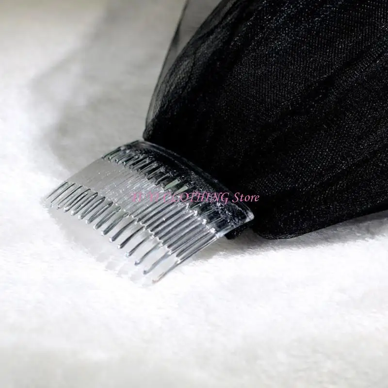 

N5KF Короткий сетчатый головной убор из черной тюлевой вуали, аксессуары для свадебной вечеринки на Хэллоуин