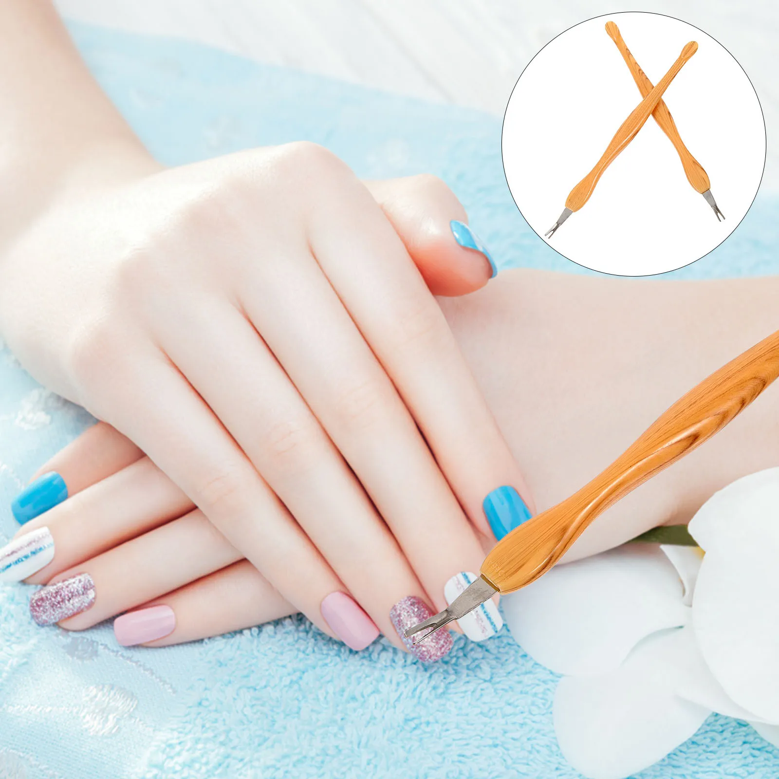 Outil de poussoir à cuticules en acier inoxydable, dissolvant d'art des ongles, ensemble de manucure léger et Portable, outil de poussoir à cuticules 10 pièces