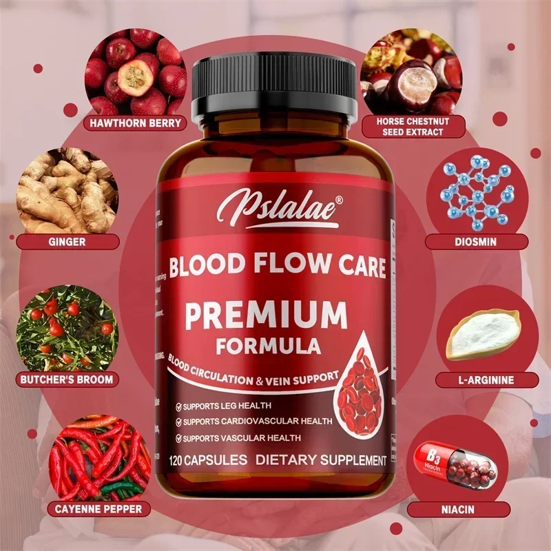 مكمل العناية بالدم - يعزز الدورة الدموية، ويساعد صحة الساق والقلب والأوعية الدموية، ويحسن مستويات الطاقة