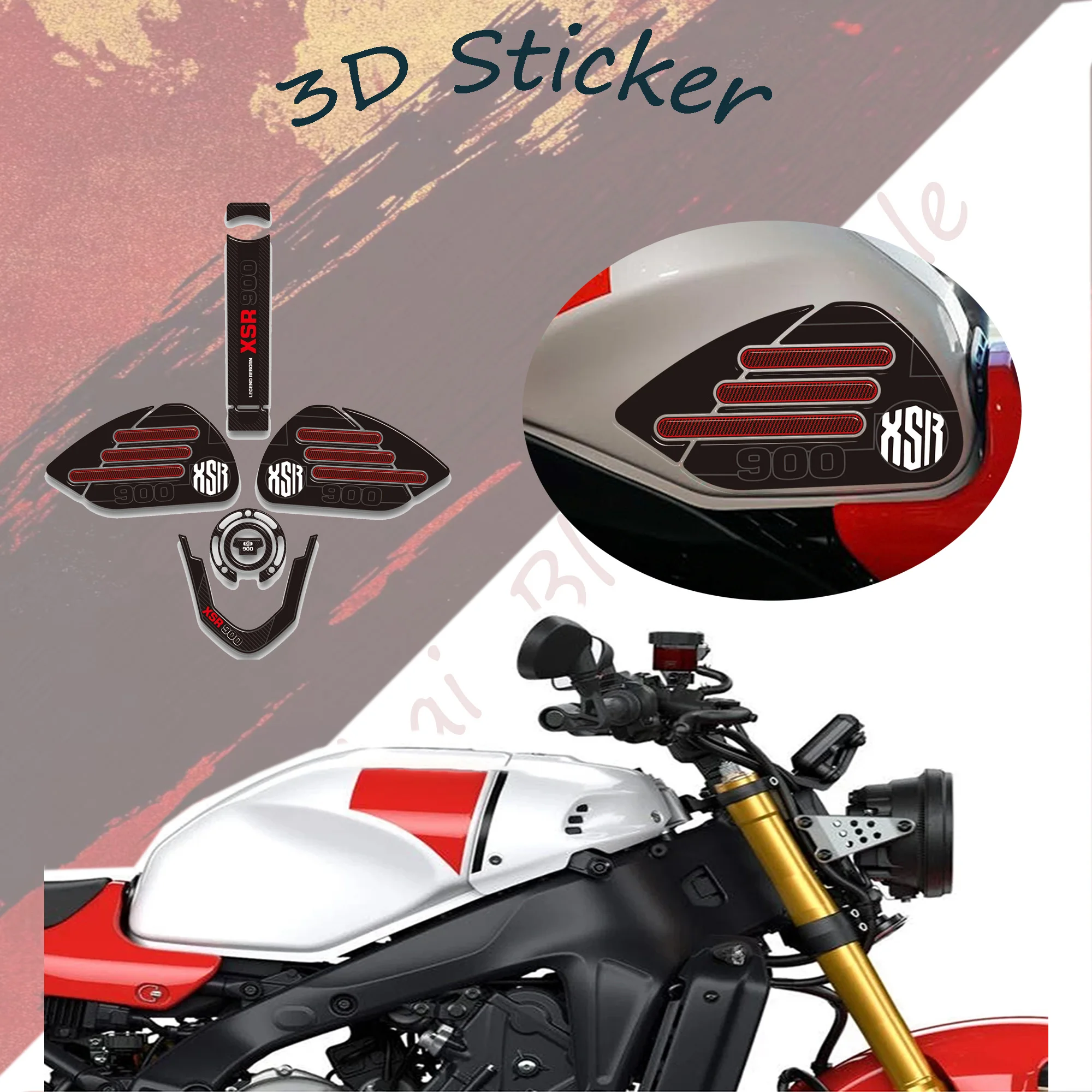 

Новые наборы наклеек для мотоциклов, 3D украшения из смолы и защита бокового бака для Yamaha XSR900 2022-2025, новый комплект наклеек