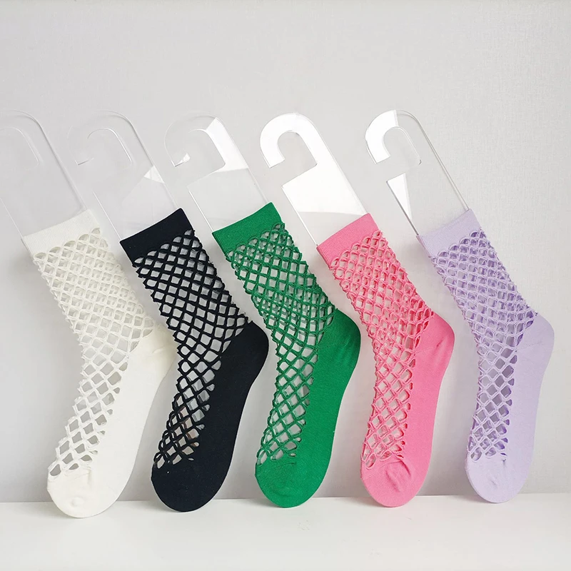 5 Colors Creative Fishnet Short Socks All Match Breathable Comfortable Women Summer Daily Mesh Net Socking One Size
