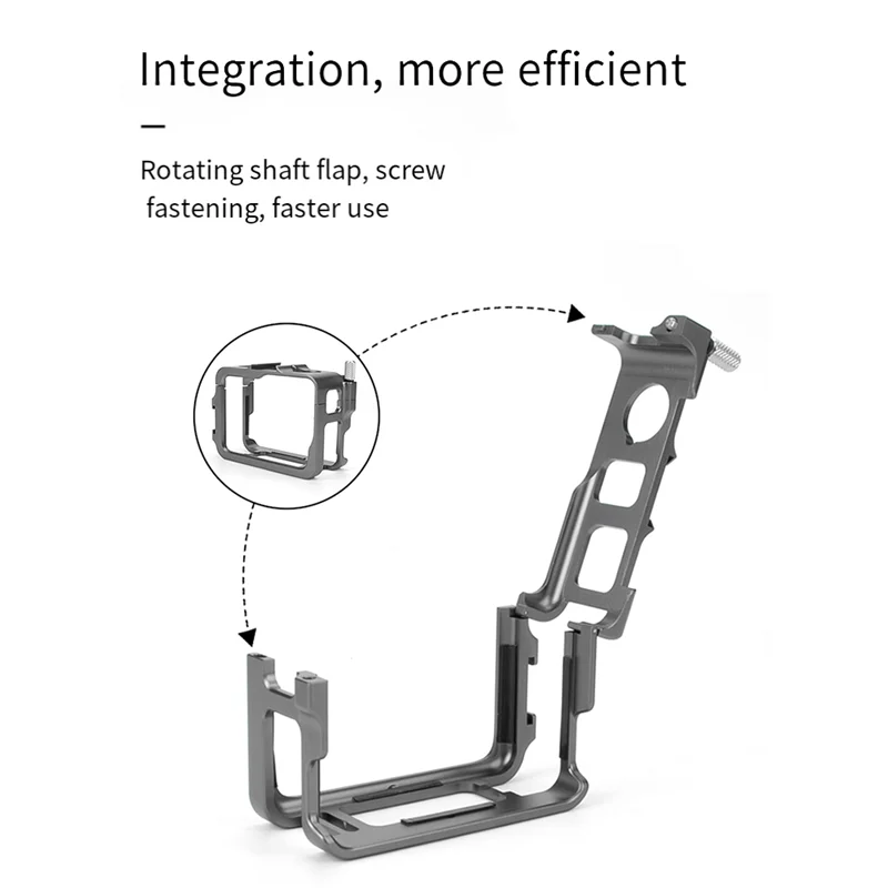 A47F-قفص معدني لـ Insta360 Ace Pro حافظة واقية بإطار معدني مع ملحقات كاميرا الحذاء البارد المزدوج