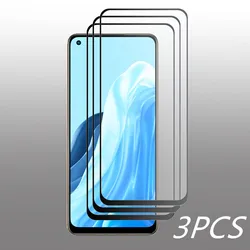 OPPO Reno 7 4G Reno 7Lite 강화 유리 CPH2363 CPH2343 전면 필름 안티 스크래치 블랙 에지 3PCS 용 화면 보호기