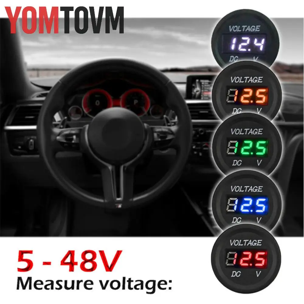 

3.6cm / 1.4" LED Digital Voltmeter Fit for all 12V-24V systems Plastic