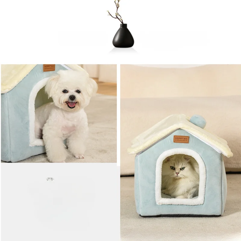 Foldable Cat/dog Pet Nest Detachable and Washable Cat House Dog House Indoor Cat Nest Suitable for Small and Medium-sized Pets