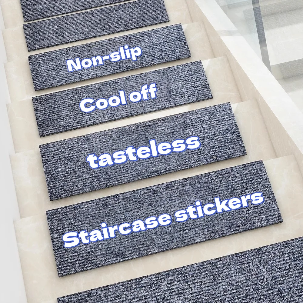 

5Pcs 20x100cm Self Adhesive Stair Tread Mats Non-Slip Water Absorbent Safety Mute Carpet Pad Step Anti-Slip Mat Floor Protection