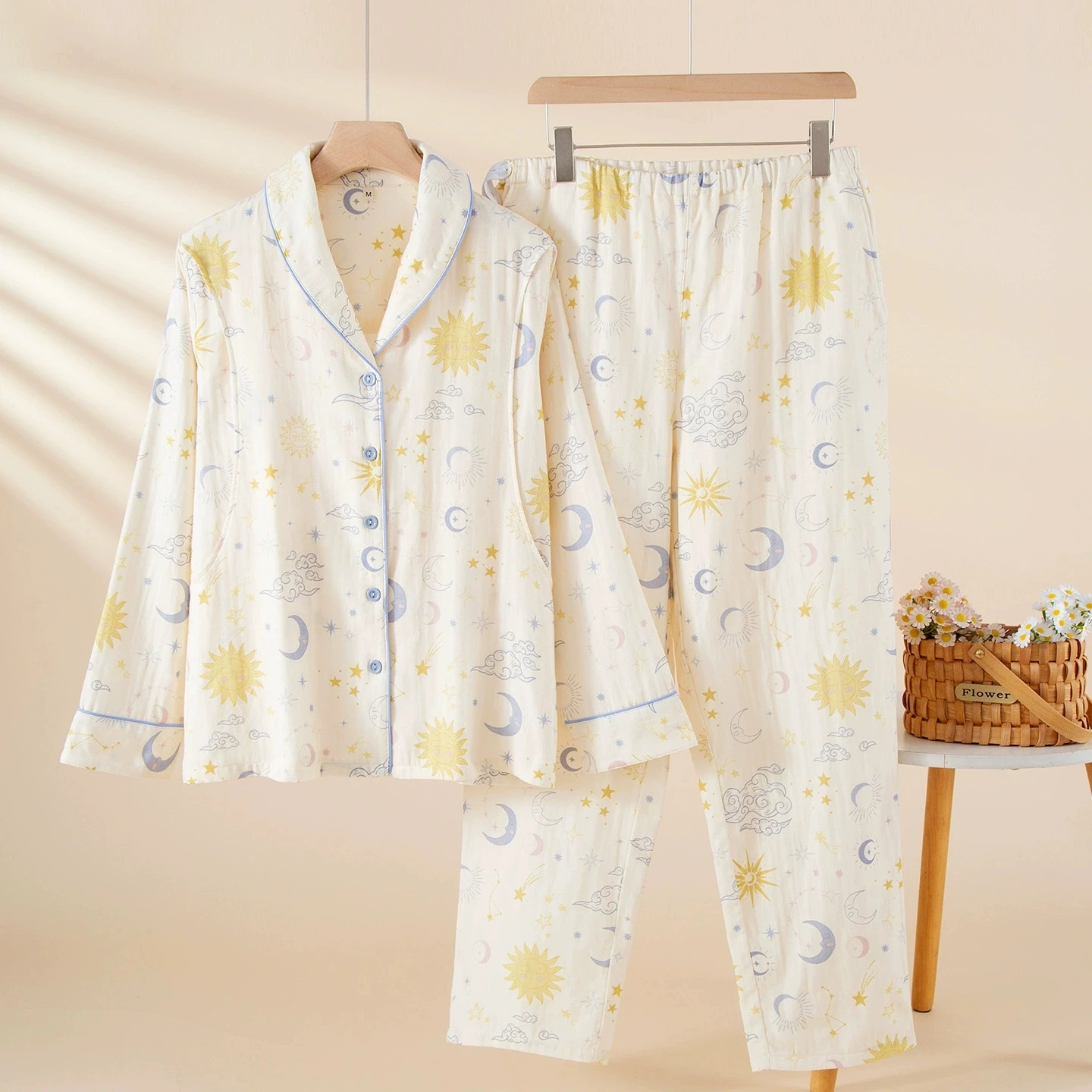 100% Cotton Nursing Pajamas Nightie For Pregnant Women Autumn Long Sleeve Maternity For Hospital Breastfeeding Clothes