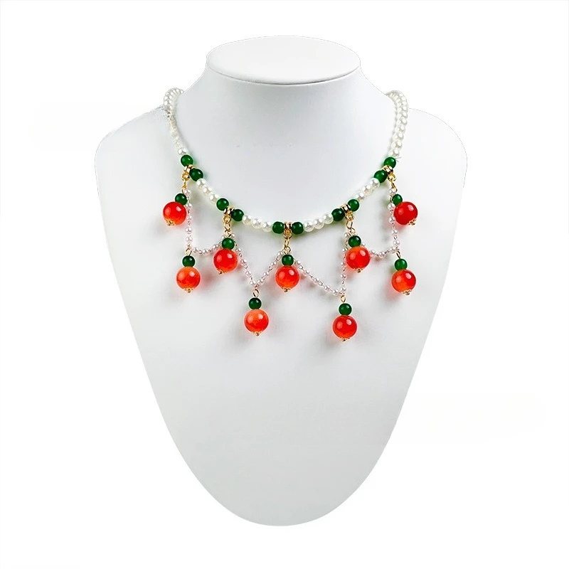 Kids' Ancient-Style Pearl Yingluo Collar - Fits Ming/Song/Tang Hanfu, Fairy Girls' Jewelry, Perfect for Photos/Performances.