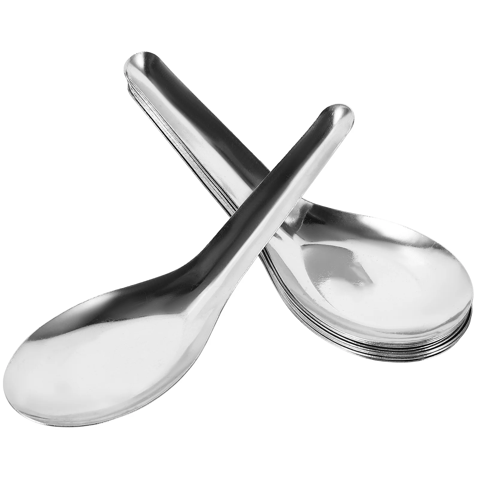 

10pcs Stainless Steel Spoons Household Dinner Soup Cereal Spoon Reusable Multi-Function Food Accessories Rustproof Anti-Scalding