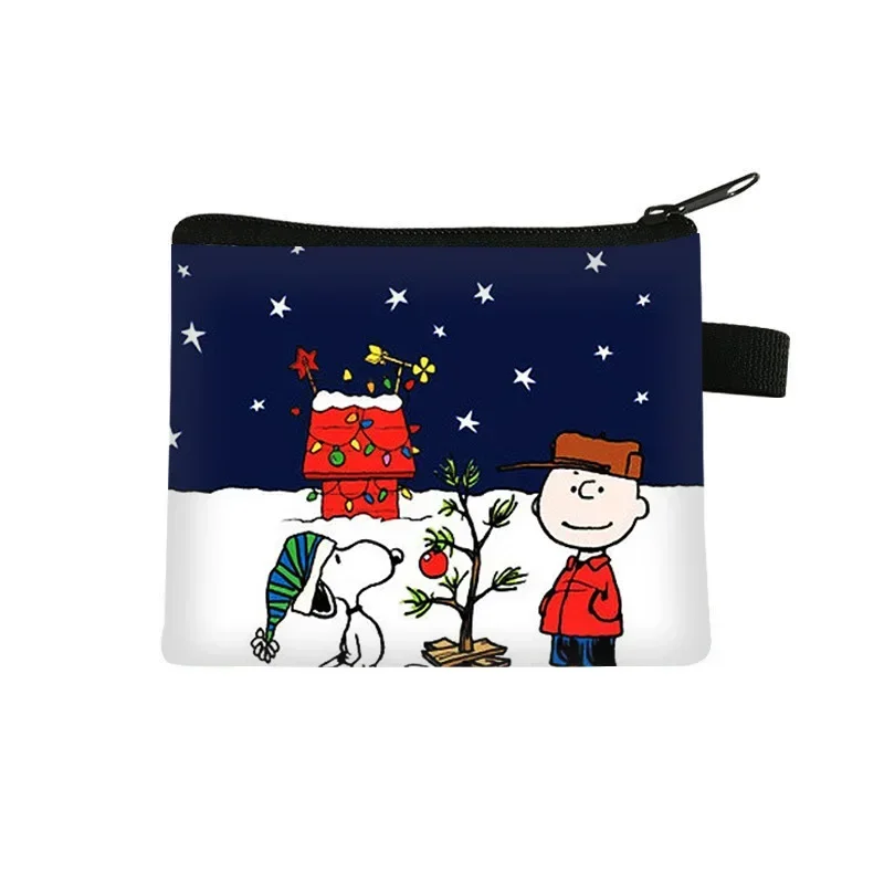 عيد الميلاد سنوبي تشارلي براون الأطفال الكرتون محفظة نسائية للعملات المعدنية لطيف الرسوم المتحركة محفظة صغيرة صبي فتاة صغيرة تغيير سماعة حقيبة التخزين